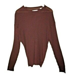 Men’s Cable-knit Sweater Long Sleeve ALEX CANNON XL Cotton Plum Colored Exc.